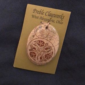 NWT handmade ceramic pendant by Preble Clayworks